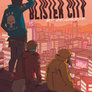 Cover of 'A Visitor's Guide to Blister City' with three characters overlooking a cityscape.