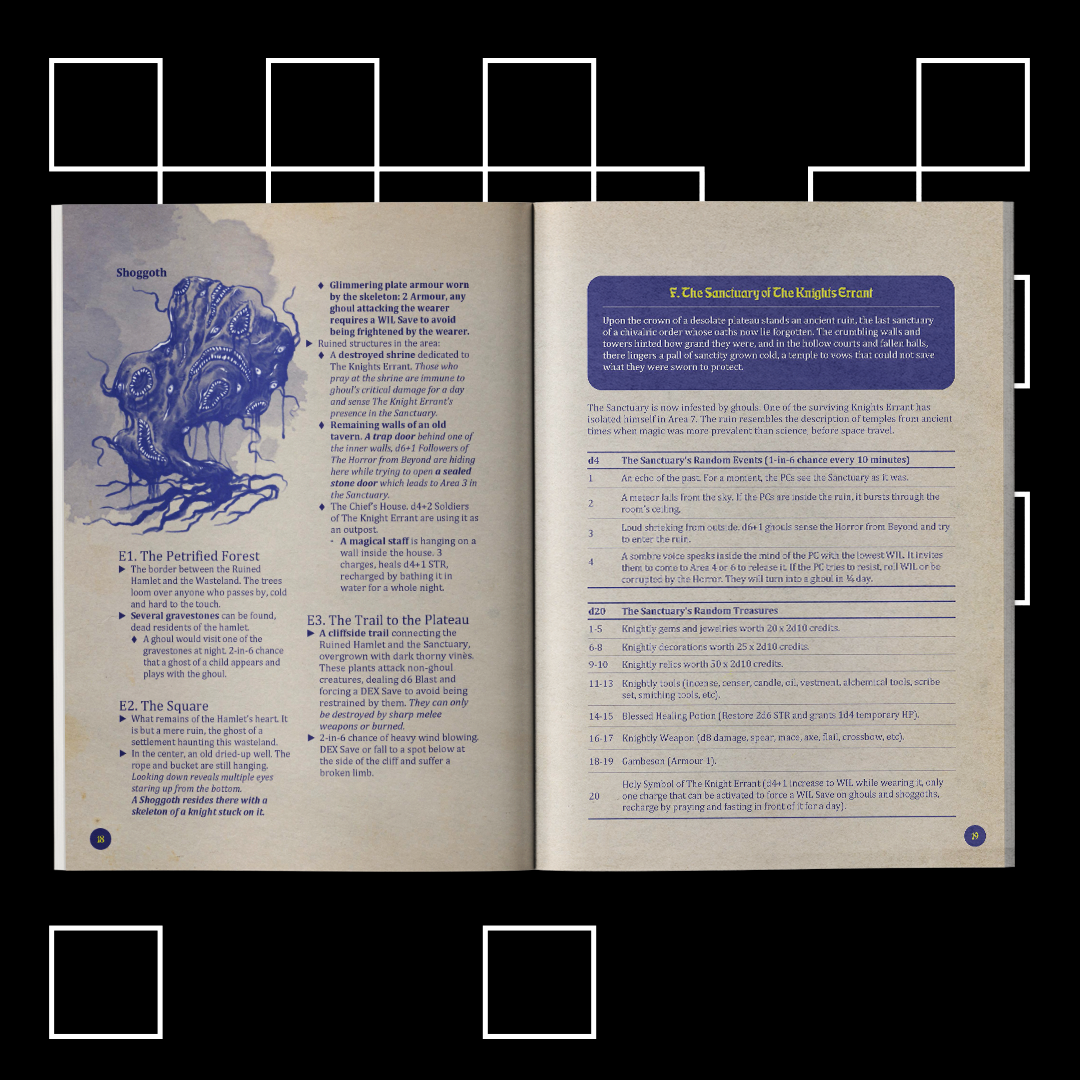 The Knight Errant sample page